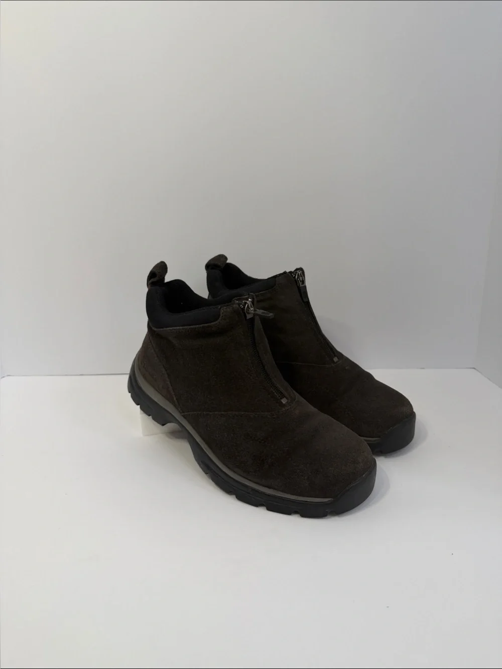 Teva Women's Dark Brown Suede Front-Zip Ankle Booties